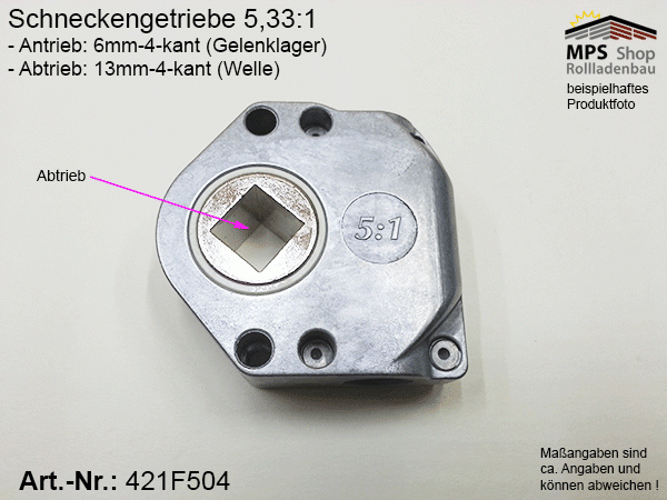 421F504, Schneckengetriebe, Untersetzung 5,33:1