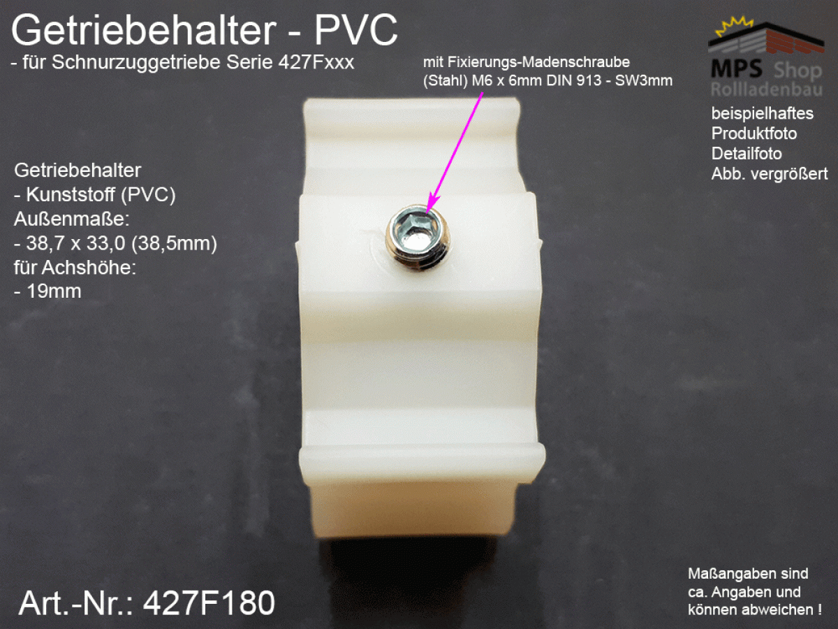 427F180 Getriebehalter PVC Schnurzuggetriebe, Serie 427Fxxx