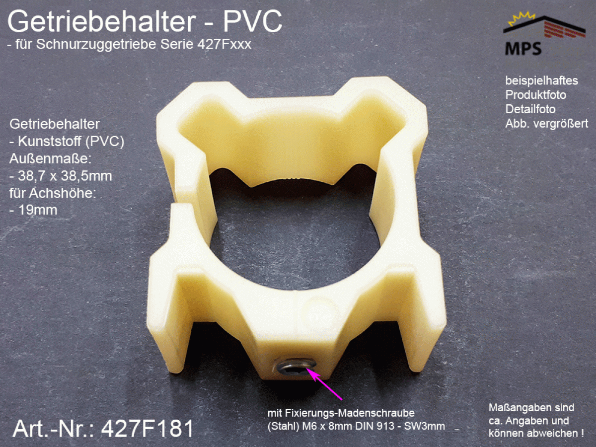 427F181 Getriebehalter PVC Schnurzuggetriebe, Serie 427Fxxx