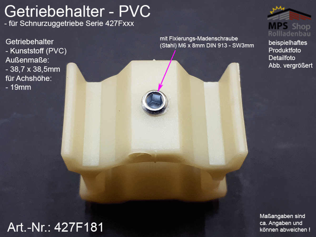 427F181 Getriebehalter PVC Schnurzuggetriebe, Serie 427Fxxx