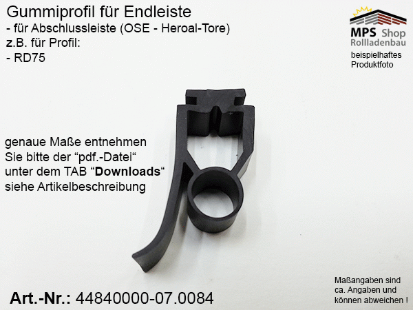 44840000-07.0084, Gummiprofil OSE RD75 - Meterware