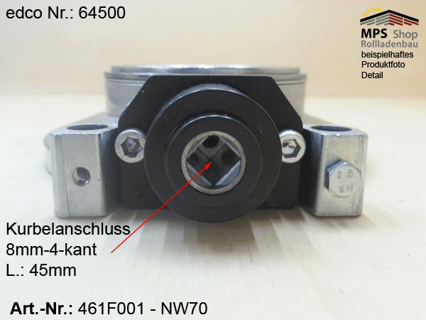 461F001 (edco 64500), wellenumschließendes Kegelradgetriebe mit AB, NW70, 5:1