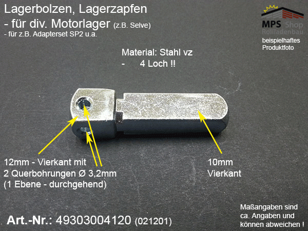 49303004120 (021201) Lagerzapfen, Lagerbolzen für Motorkopf / Lager