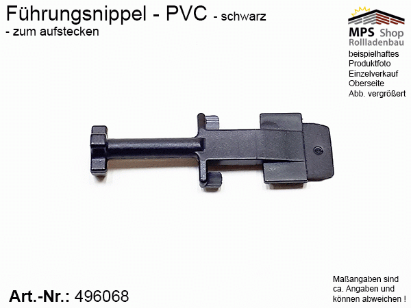 496068 Führungsnippel PVC schwarz, lang