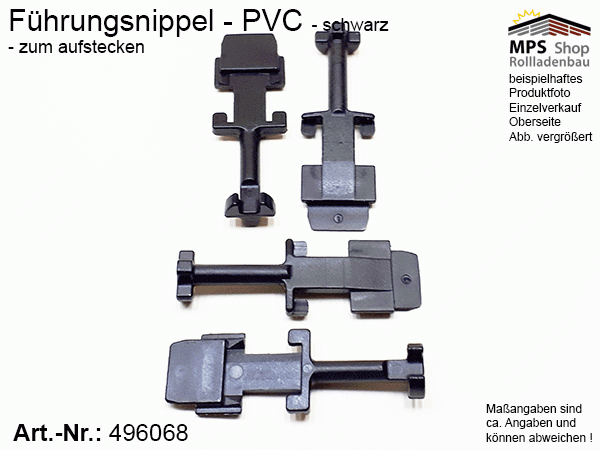 496068 Führungsnippel PVC schwarz, lang