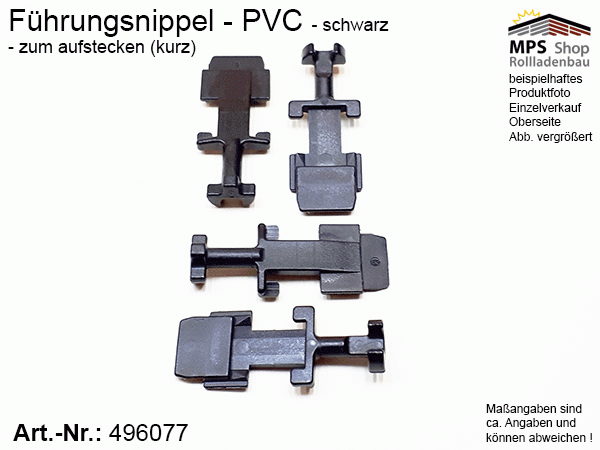 496077 Führungsnippel PVC schwarz, kurz