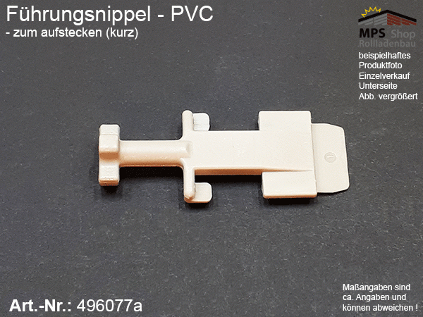 496077a Führungsnippel PVC grau, kurz