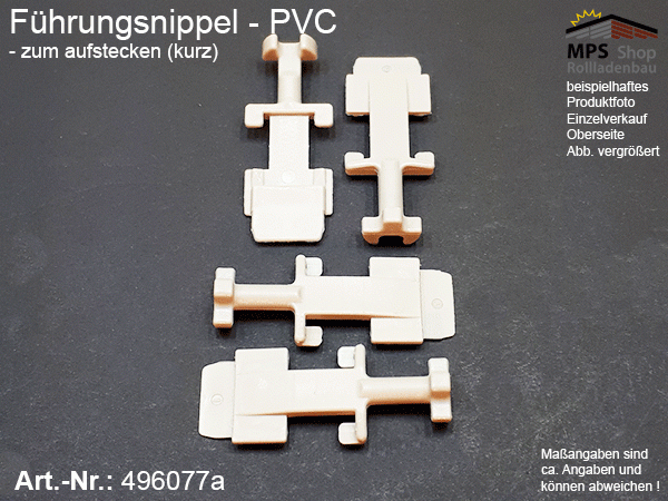 496077a Führungsnippel PVC grau, kurz