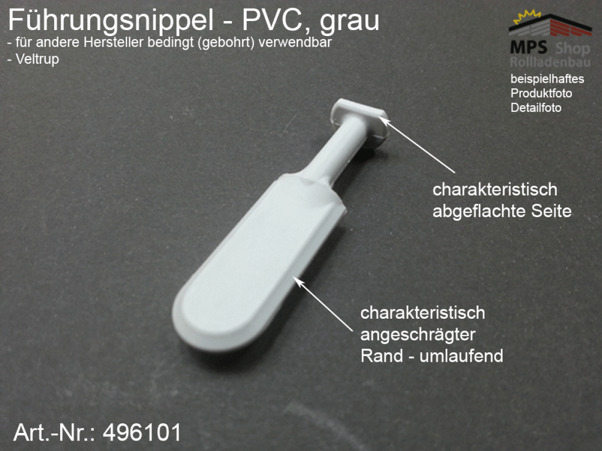 496101 Führungsnippel PVC grau - Veltrup