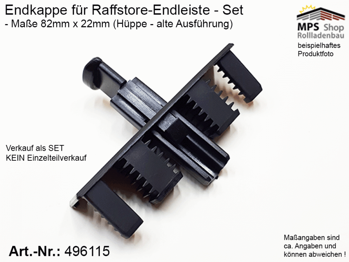 496115 Endkappe 88, PVC schwarz (Hüppe, alte Ausführung)