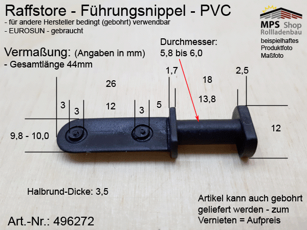 496272-Eurosun, Führungsnippel - gebraucht