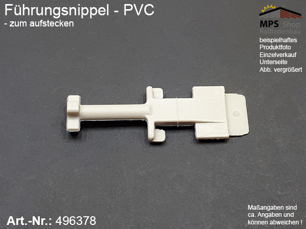 496378 Führungsnippel PVC grau, lang