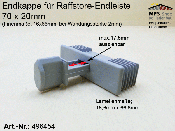 Endkappe 70mm, PVC grau, schwarz