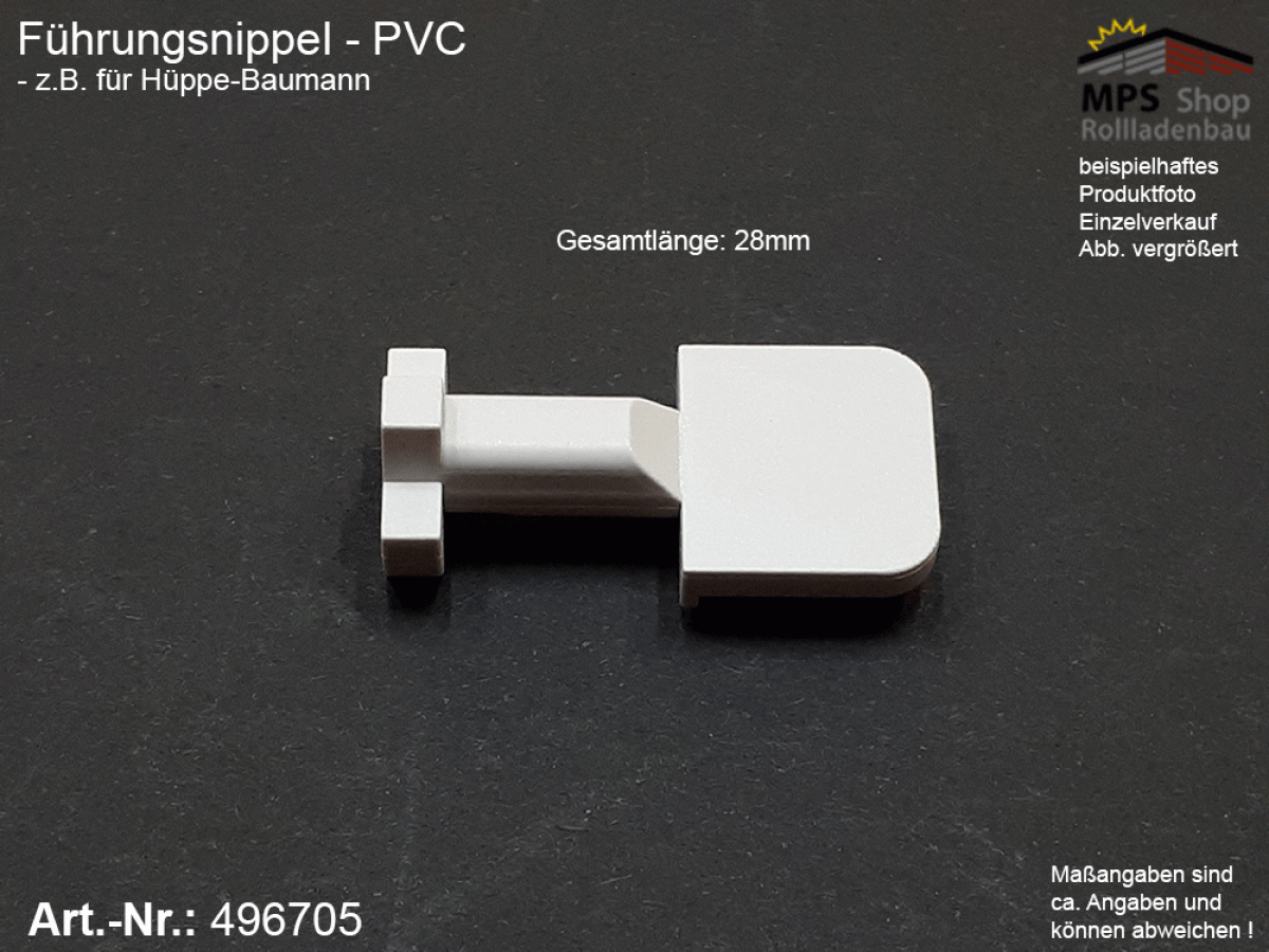 496705 Führungsnippel PVC grau - Hüppe-Baumann