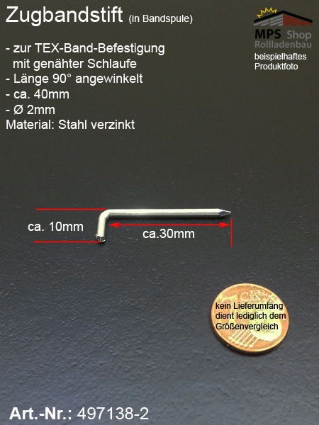 Zugbandstift (Stahl) 30mm x Ø 2mm