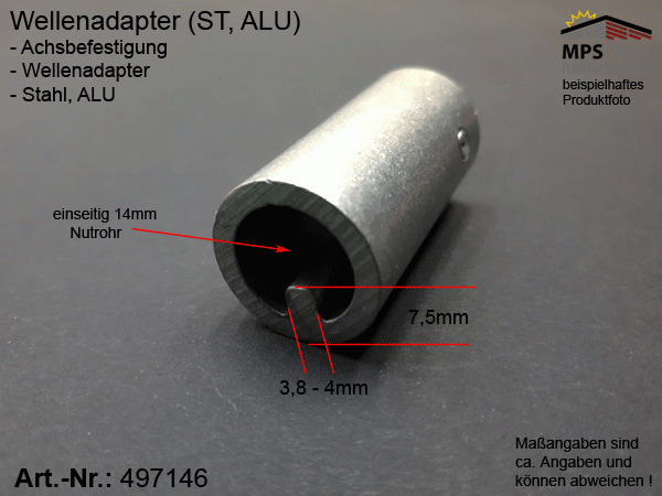 497146 Kupplung außen 6/6kant auf innen 14er Nutrohr