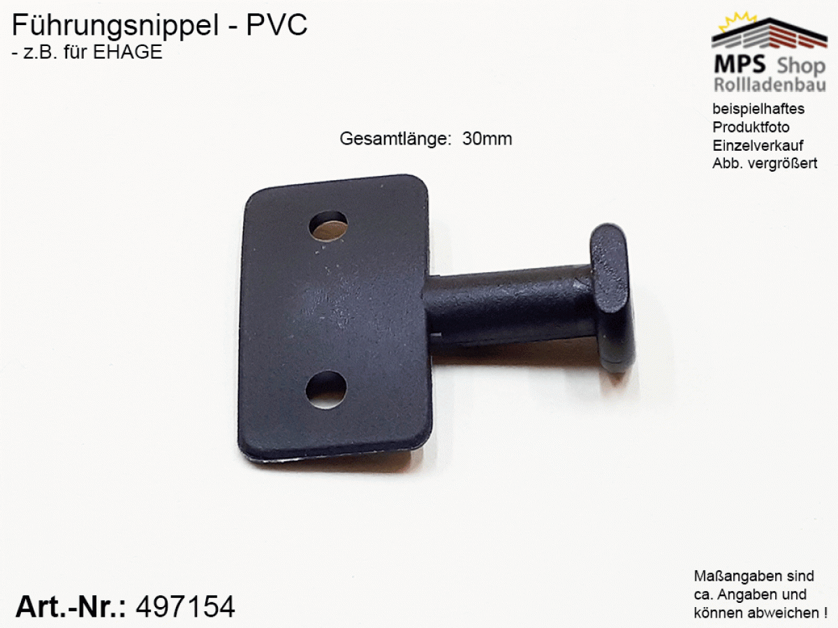 497154 Führungsnippel PVC 30mm schwarz - Ehage