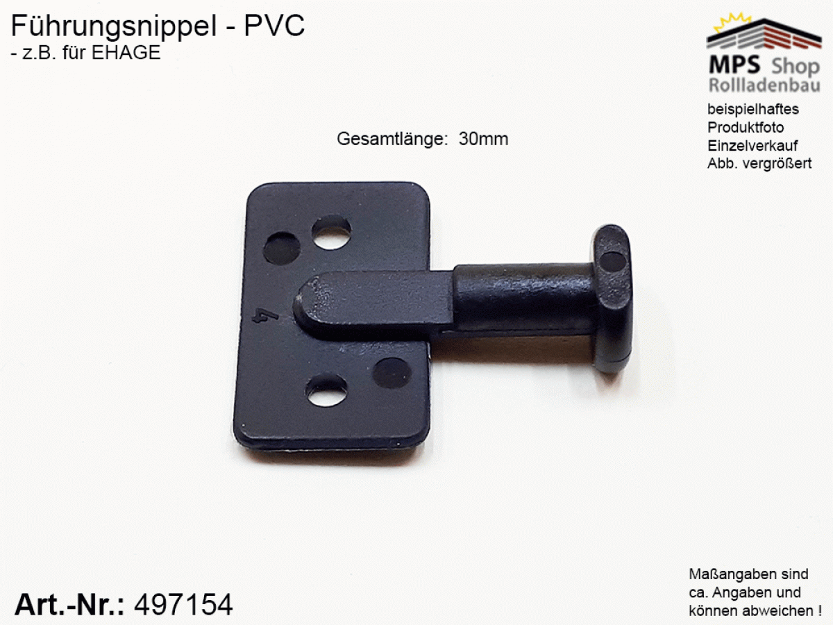 497154 Führungsnippel PVC 30mm schwarz - Ehage