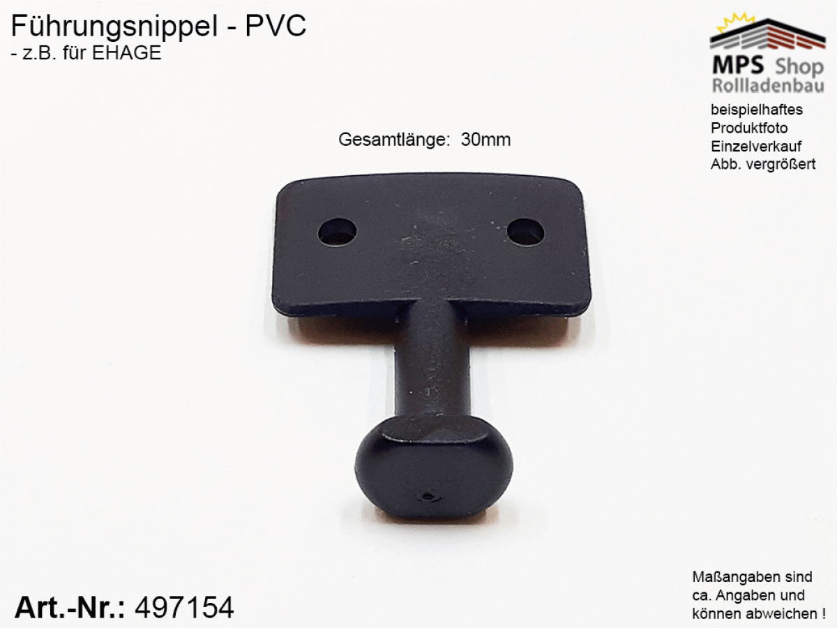 497154 Führungsnippel PVC 30mm schwarz - Ehage