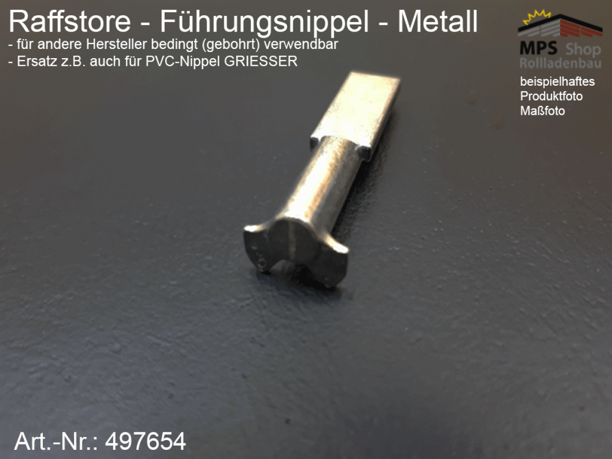 497654, Führungsnippel Metall, Länge 37,5mm