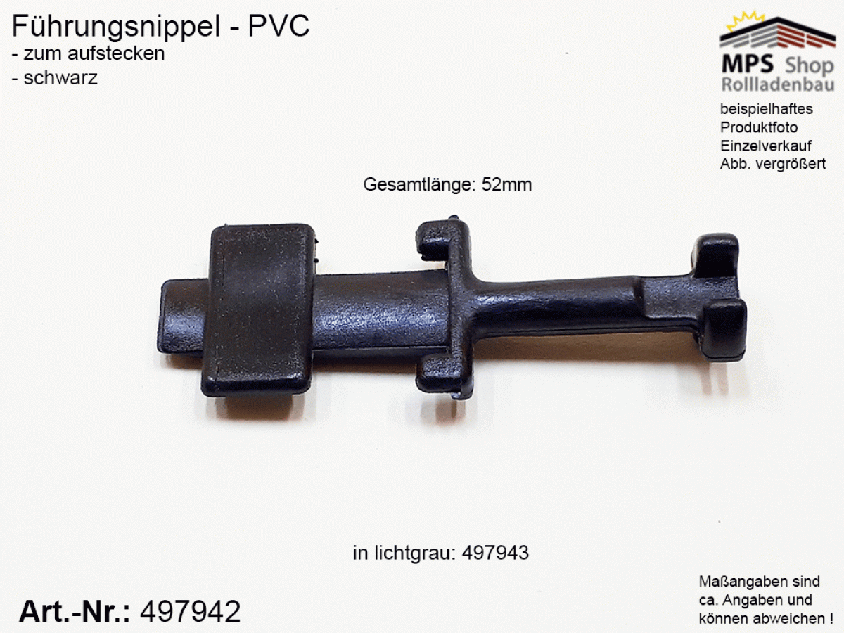 497942 Führungsnippel PVC schwarz 52mm