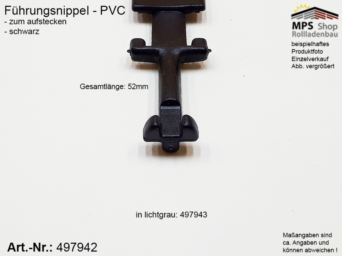 497942 Führungsnippel PVC schwarz 52mm