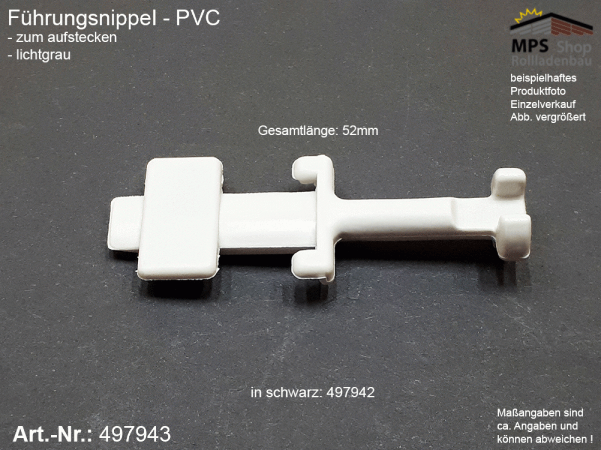 497943 Führungsnippel PVC grau 52mm