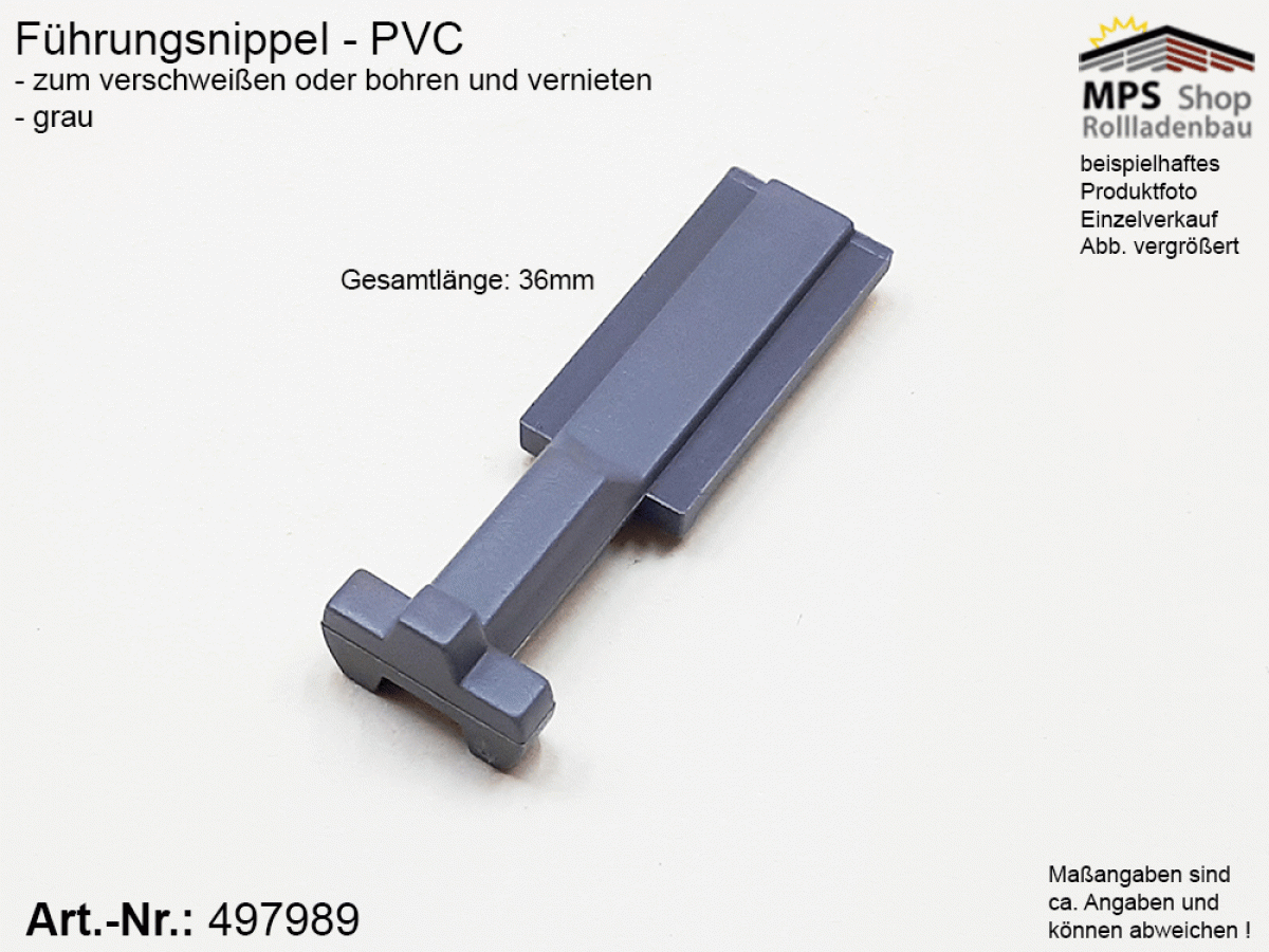 497989 Führungsnippel PVC 36mm grau - z.B. WoWo