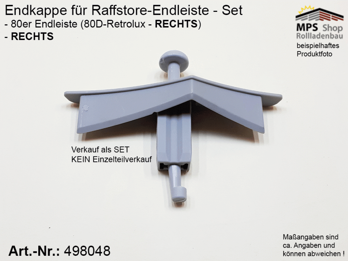 498048-R, Endkappe 80mm, PVC grau (z.B.: 80D-Retrolux - Schlotterer)