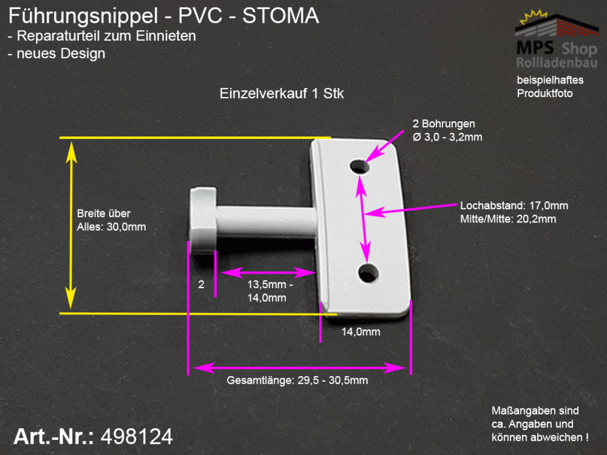 498124, Führungsnippel für Einzellamellen, STOMA