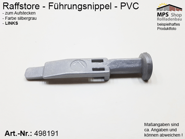 498191(L) Führungsnippel PVC, Länge 46mm - grau