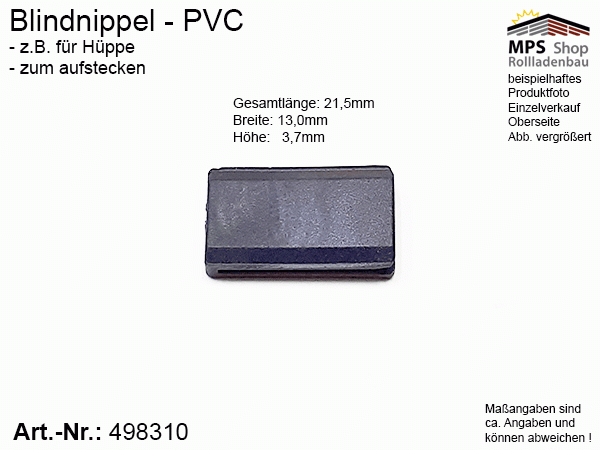 498310 Blindnippel PVC schwarz - Hüppe