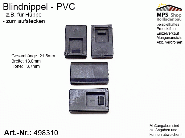 498310 Blindnippel PVC schwarz - Hüppe