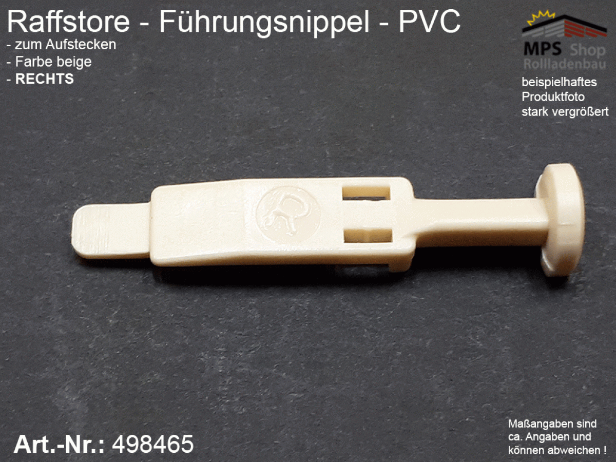 498465(R) Führungsnippel PVC, Länge 46mm - beige