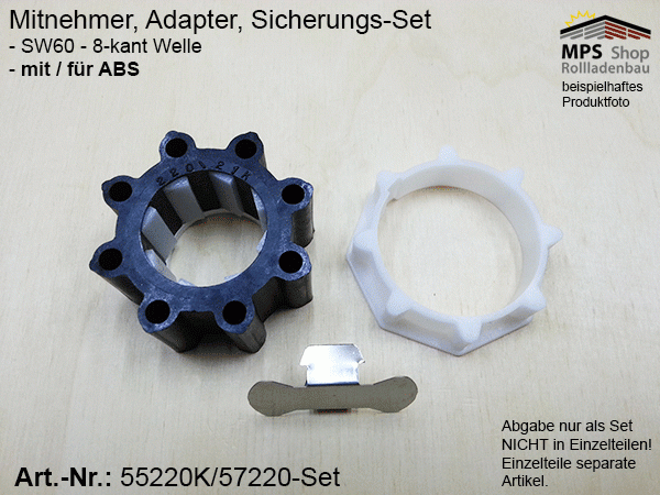 55220K/57220-Set -ABS- SW60 Mitnehmer, Adapter, Sicherung