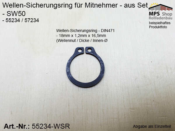 55234-WSR -ABS- SW50 Wellen-Sicherungsring