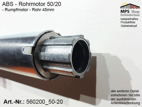 560200 -20Nm- ABS Rohrmotor (Rumpfmotor)