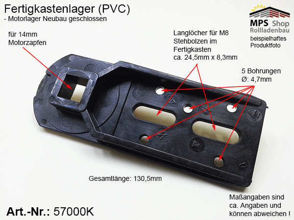 57000K Neubau Fertigkastenlager Motorlager Kunststoff