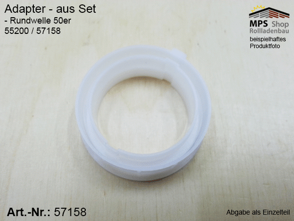 57158 -ABS- 50er-Rundwelle, Adapter (PVC)