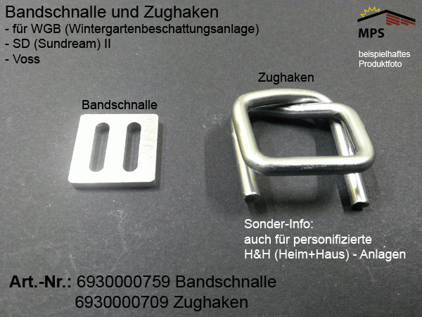 6930000709, 6930000759, Zughaken & Bandschnalle für SunDream II