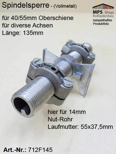 Spindelsperre für Oberschiene 40 bis 50mm, Vollmetall