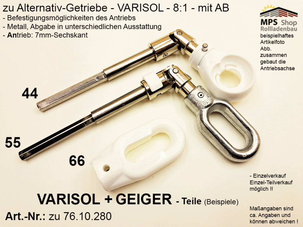 76.10.280, IMBAC Schneckengetriebe 8:1, mit AB - metall, GEIGER