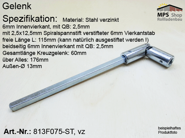 Artikel 63011300 - Kreuzgelenk KE Außendurchmesser 13mm beidseitig