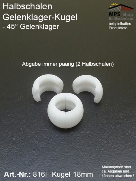 Kugel - 18mm für Gelenklager 45°