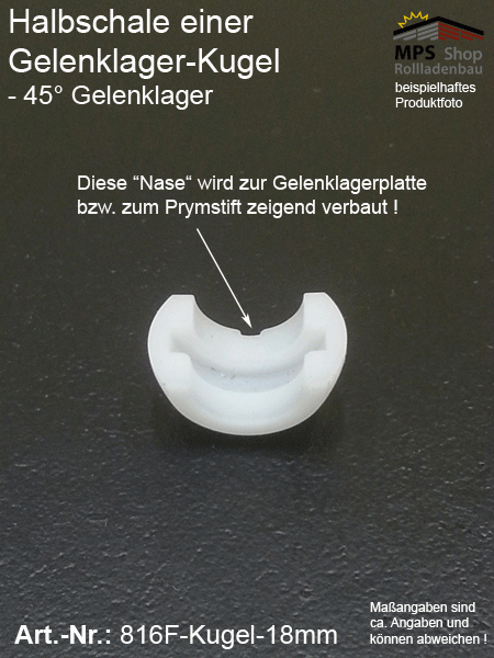 Kugel - 18mm für Gelenklager 45°