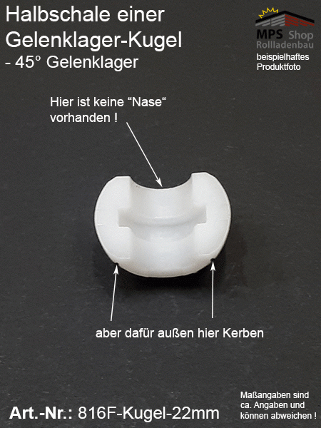 Kugel - 22mm für Gelenklager 45°