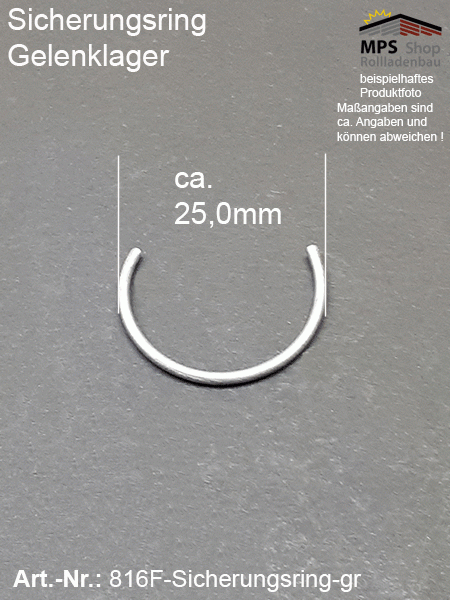 Sicherungsring groß für 22mm Kugel, Gelenklager 45°