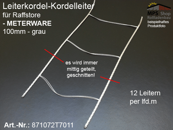 Leiterkordel 100er, grau - METERWARE