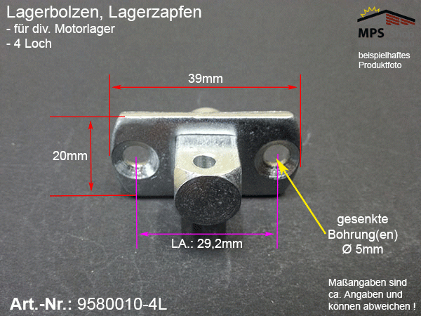 9580010-4L Lagerzapfen, Lagerbolzen für Motorkopf / Lager