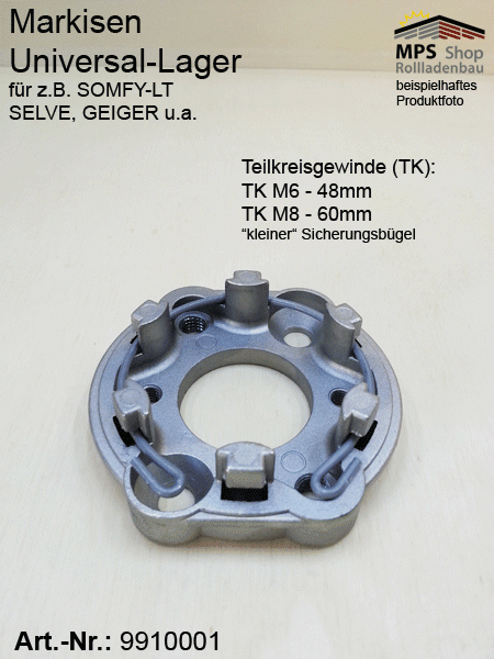 Motorlager, Markisen-Universallager mit Gewinde-Teilkreise